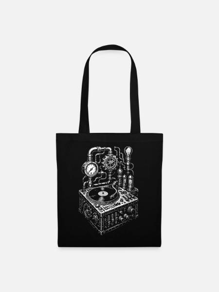 Steampunk-Musikkonsolendesign - Stoffbeutel - Schwarz