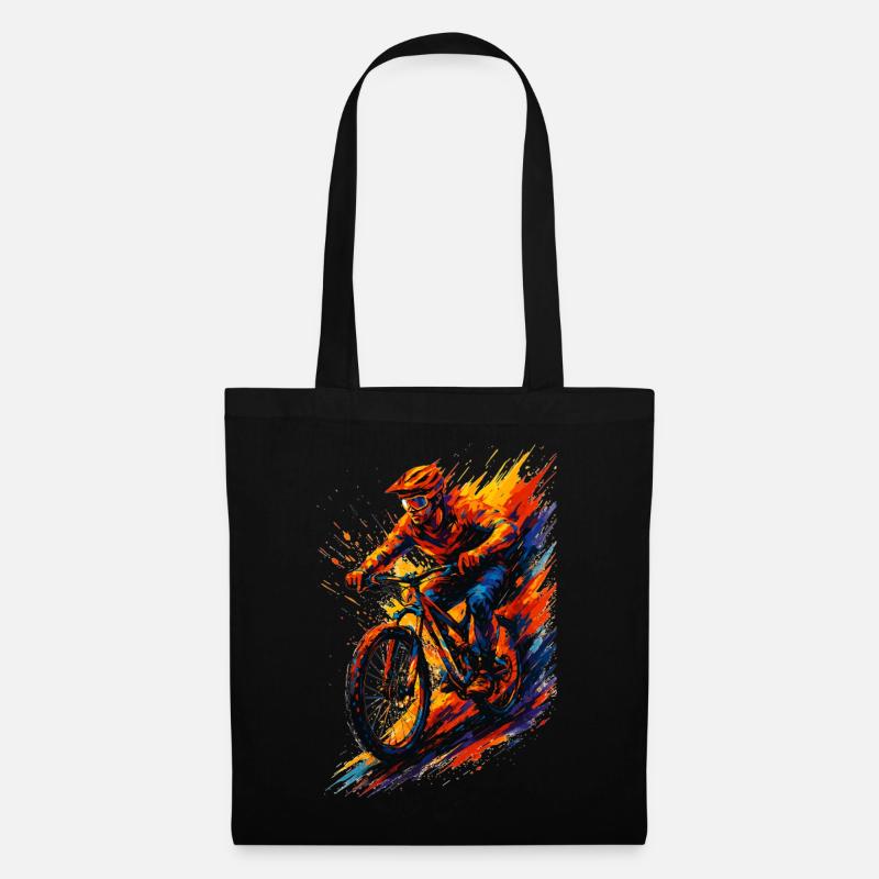 Mountainbiking Mountainbiker MTB cool Geschenk - Stoffbeutel - Schwarz
