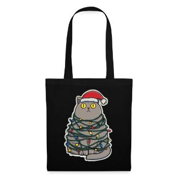Clumsy Cat Christmas - Tote Bag - black - Front