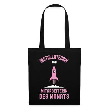 Beste Installateurin Mitarbeiterin des Monats - Stoffbeutel - Schwarz - Vorne