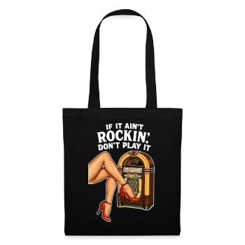 Rockabilly des années 50 Talons Épinglés Jambes Épinglées Jukebox Rétro - Sac en tissu - noir - Devant