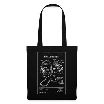 Plan de brevet casque - Sac en tissu - noir - Devant