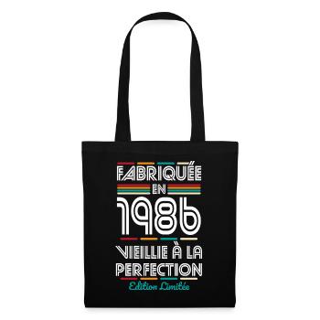 1986 – Made – Aged to perfection - Tote Bag - black - Front
