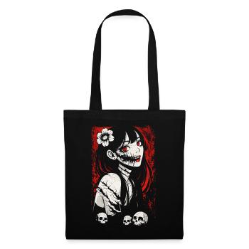 Fille gothique inquiétante d’anime d’horreur japonaise - Sac en tissu - noir - Devant