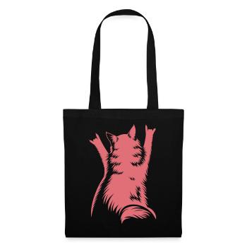 Vue arrière du Chat de Roche – Cornes de Diable - Sac en tissu - noir - Devant