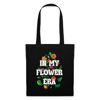 In My Flower Era – Florales Statement Design - Stoffbeutel - Schwarz - Vorne