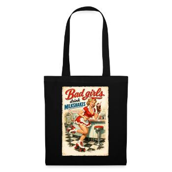 Pin-up bad girls boivent des milkshakes : style diner des années 50 - Sac en tissu - noir - Devant