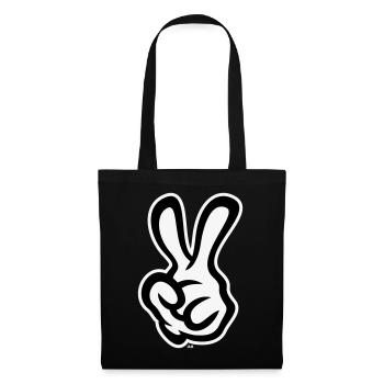 Victory Hand Signals (Left Hand / NEG / 2C) - Tote Bag - black - Front