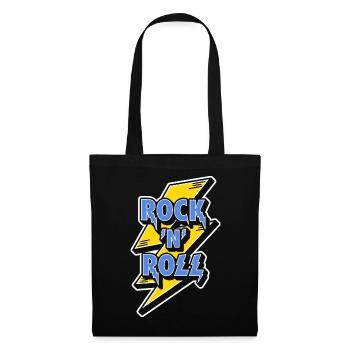 Rock 'N' Roll Logo with Lightning Bolt - Tote Bag - black - Front