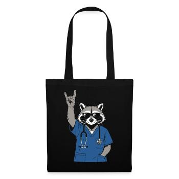 Infirmier Rock Raton Laveur - Humour Infirmière - Sac en tissu - noir - Devant
