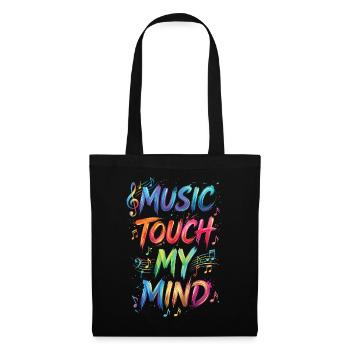 Music Touch My Mind Quote Text Painting Print - Tote Bag - black - Front