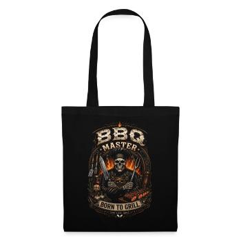 Maître BBQ Squelette Grillades -  Barbecue humour - Sac en tissu - noir - Devant