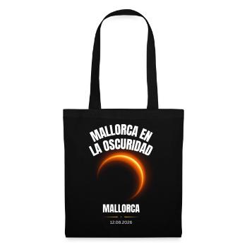 Mallorca en la Oscuridad Sonnenfinsternis 12.08.20 - Stoffbeutel - Schwarz - Vorne