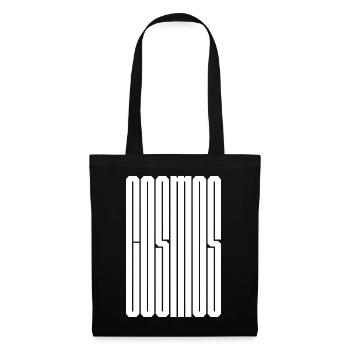 Fettes und vertikales Cosmos-Logodesign - Stoffbeutel - Schwarz - Vorne