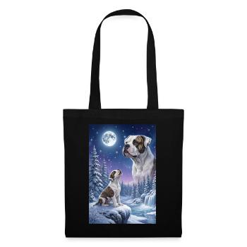 Hurlant à la Lune American Bulldog - Sac en tissu - noir - Devant