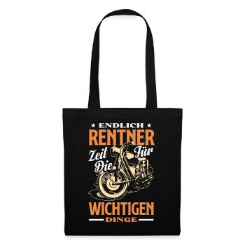 Endlich Rentner Wichtige Dinge - Stoffbeutel - Schwarz - Vorne