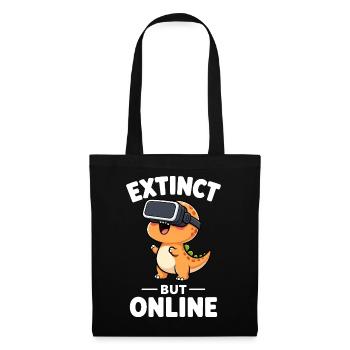 Dino T-Rex Virtual Reality Gamer Spruch - Stoffbeutel - Schwarz - Vorne