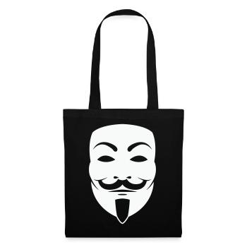 Anonymus_Maske - Stoffbeutel - Schwarz - Vorne