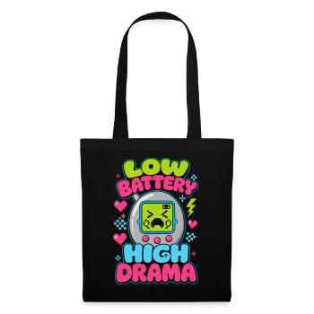 Low Battery High Drama Retro - Tote Bag - black - Front