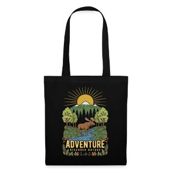 Sunrise Moose Forest Landscape - Tote Bag - black - Front