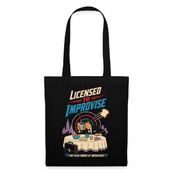 Autorisé à improviser le chaos du petit-déjeuner - Sac en tissu - noir - Devant