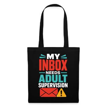 Inbox Adult – E-Mail und Büro Humor - Stoffbeutel - Schwarz - Vorne