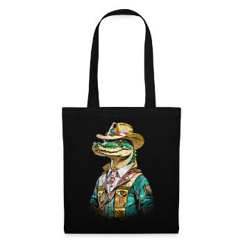 Krokodil Vaquero - Stoffbeutel - Schwarz - Vorne