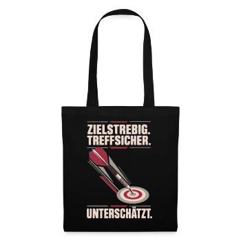Unterschätzt Dartspieler Pfeil im Ziel Weinrot - Stoffbeutel - Schwarz - Vorne