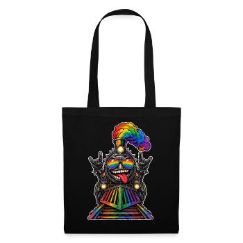 Regenbogenzug im Rock Stil - Stoffbeutel - Schwarz - Vorne
