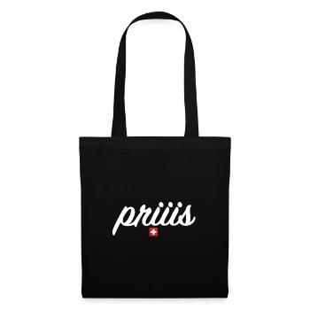 priis | Schnupftabak, schnupfen, Schweiz, Dialekt - Stoffbeutel - Schwarz - Vorne