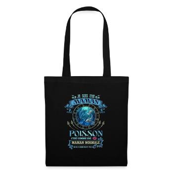 Poisson, Signe Astrologique du Zodiaque - Sac en tissu - noir - Devant