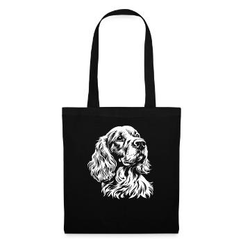 Cocker Spaniel - Fan de chiens - Sac en tissu - noir - Devant