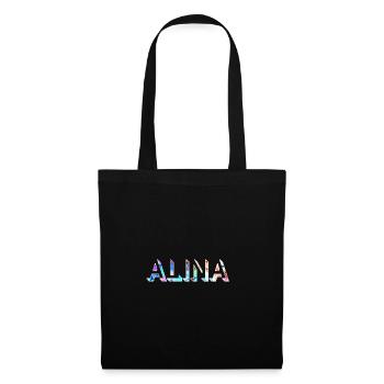 Alina Vorname Name bunt abstrakt T-Shirt Hoddie - Stoffbeutel - Schwarz - Vorne