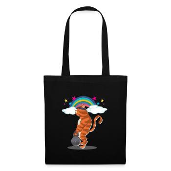 Bodybuilder gain de forme physique de chat de gymnase de chat - Sac en tissu - noir - Devant
