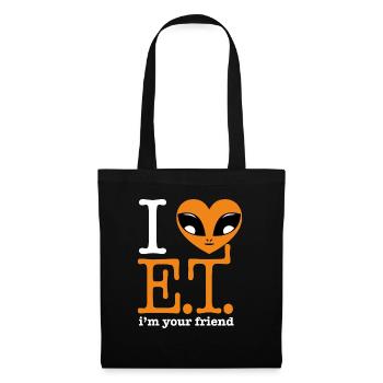 Je coeur et - Sac en tissu - noir - Devant