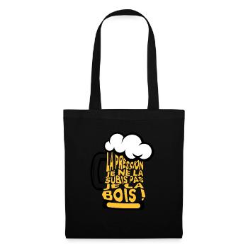 La pression je ne la subis pas je la bois - Sac en tissu - noir - Devant
