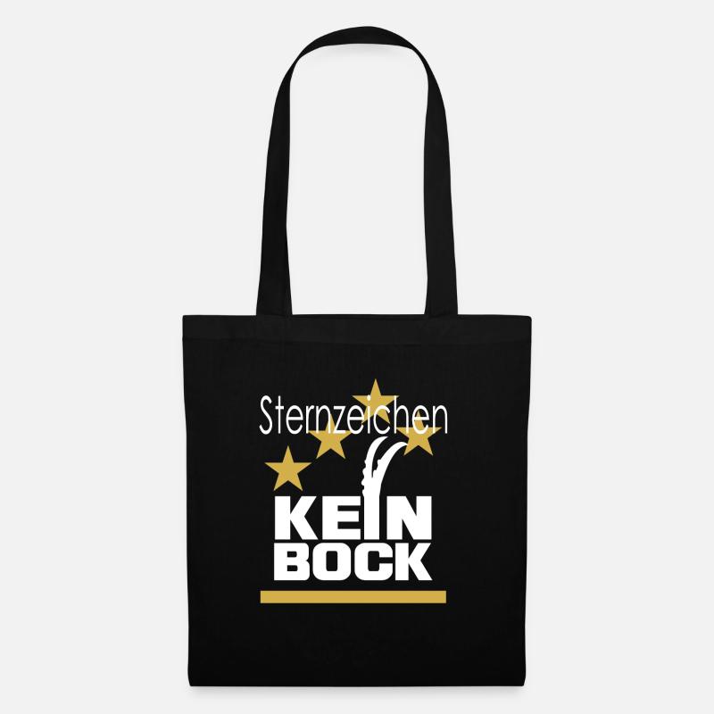 sternzeichen kein bock geschenkidee - Stoffbeutel - Schwarz