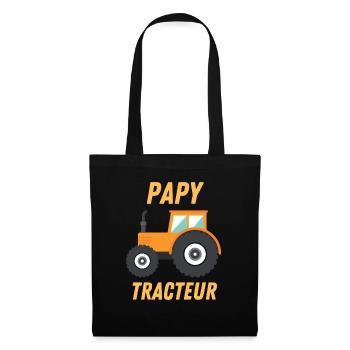 Papy tracteur orange idées cadeaux agriculture - Sac en tissu - noir - Devant