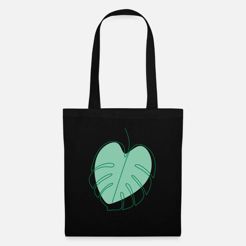 Monstera - Stoffbeutel - Schwarz