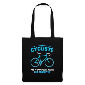 Cycliste Cadeau Humour Personnalisé - Sac en tissu - noir - Devant