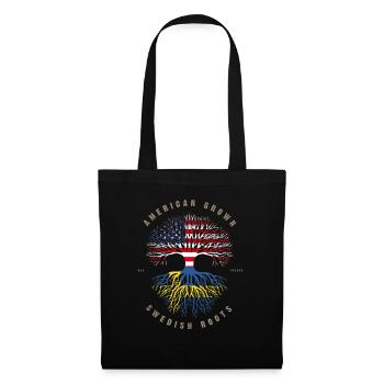 Racines suédoises cultivées aux États-Unis Drapeau de la Suède - Sac en tissu - noir - Devant