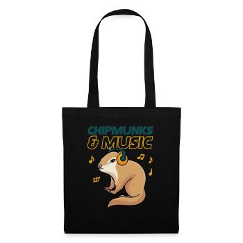 Chipmunks and Music Notes Musician Clef Squirrel - Tote Bag - black - Front