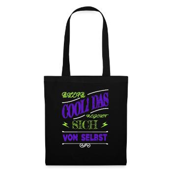 lustig spaß lustiger spruch bday spruch geek - Stoffbeutel - Schwarz - Vorne