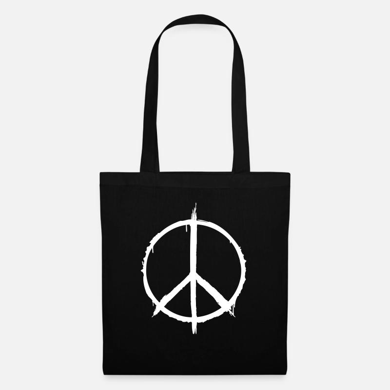 Peace Symbol - Stoffbeutel - Schwarz