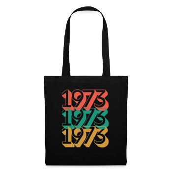 Anniversaire année 1973 / Vintage 1973 - Sac en tissu - noir - Devant