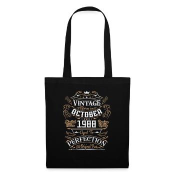 Vintage October 1988 / Retro Birthday Gift - Tote Bag - black - Front