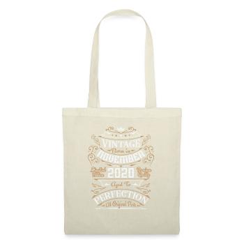 Vintage November 2020, Retro Geburtstagsgeschenk - Stoffbeutel - Natur - Vorne