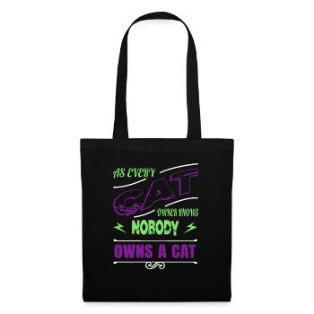 Idée cadeau affaires chat tshirts amoureux des animaux - Sac en tissu - noir - Devant