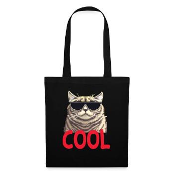 Cool Katze - Cool Cat - Stoffbeutel - Schwarz - Vorne
