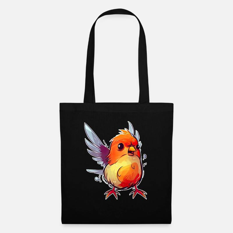 Arrogant red bird with slight overweight - Tote Bag - black